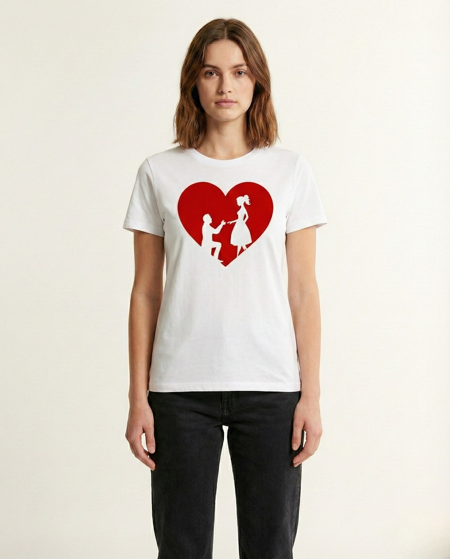 White Proposal Graphic Print T-Shirt for  - Regular Fit