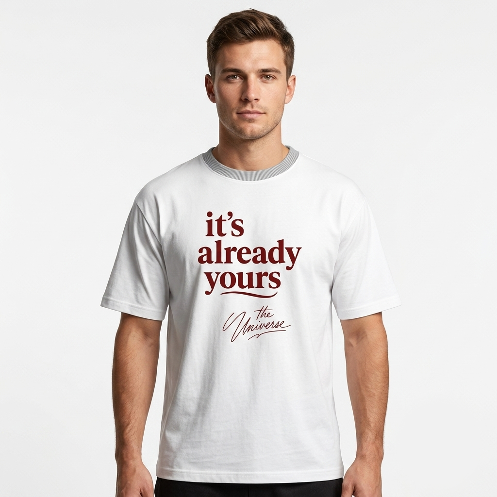 White It's Already Yours Oversized Graphic T-Shirt