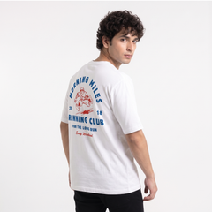Men's Run More Stress Less Oversized White T-Shirt