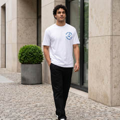 Men's Run More Stress Less Oversized White T-Shirt