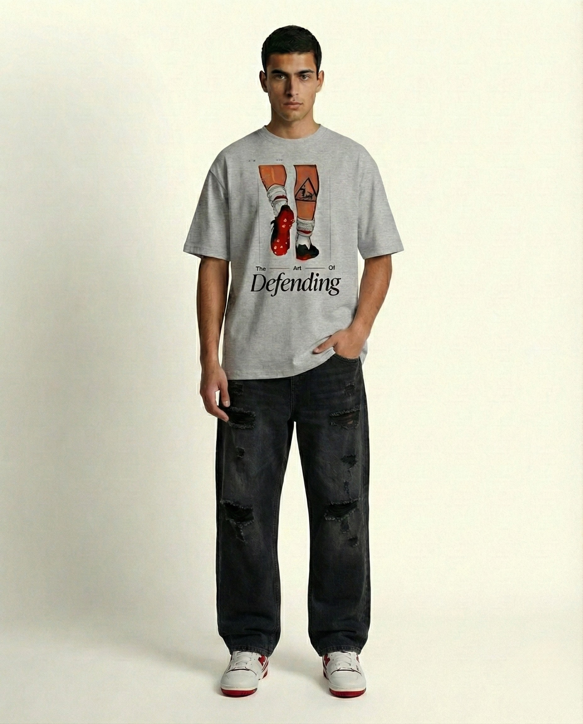 The Art of Defending Black Oversized Graphic Tee