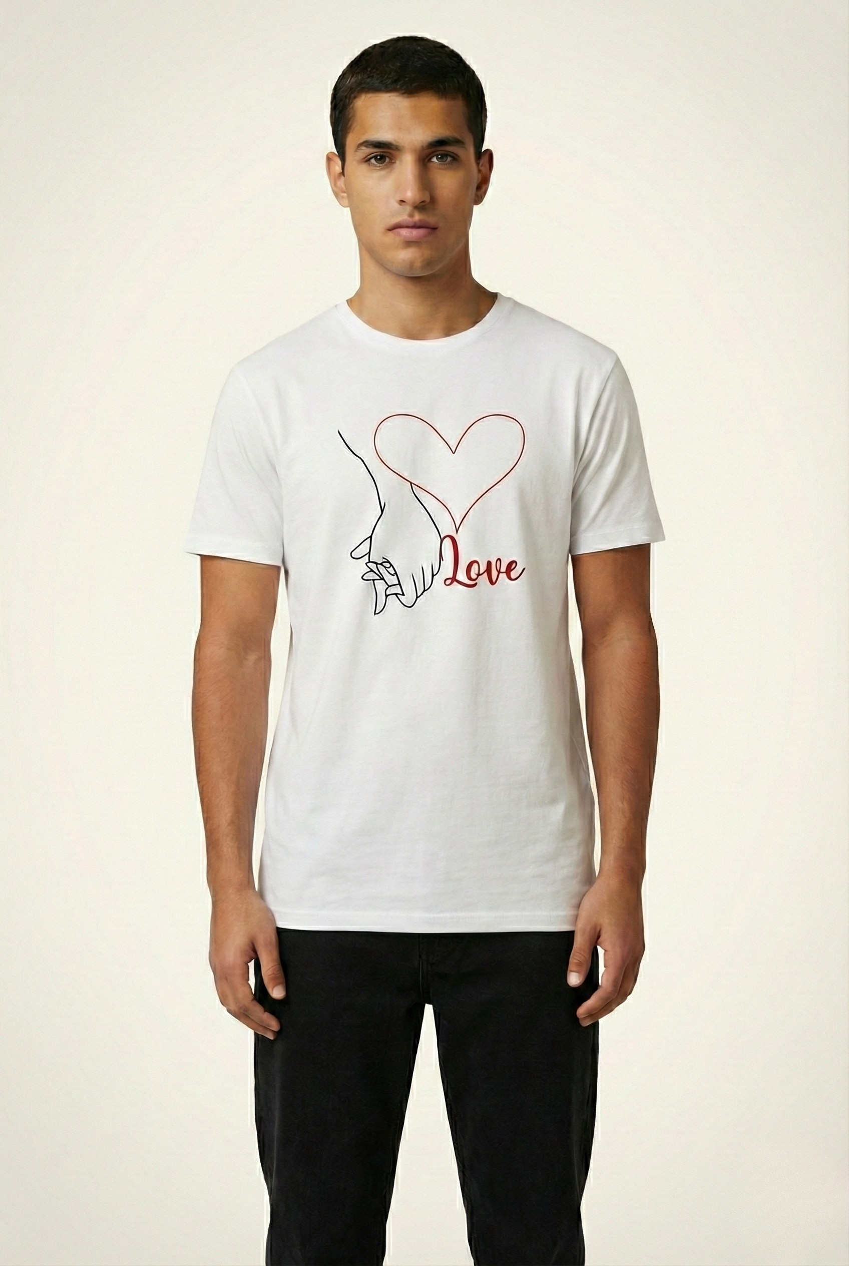 Minimalist 'Love' Heart Graphic White Tee