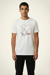 Minimalist 'Love' Heart Graphic White Tee
