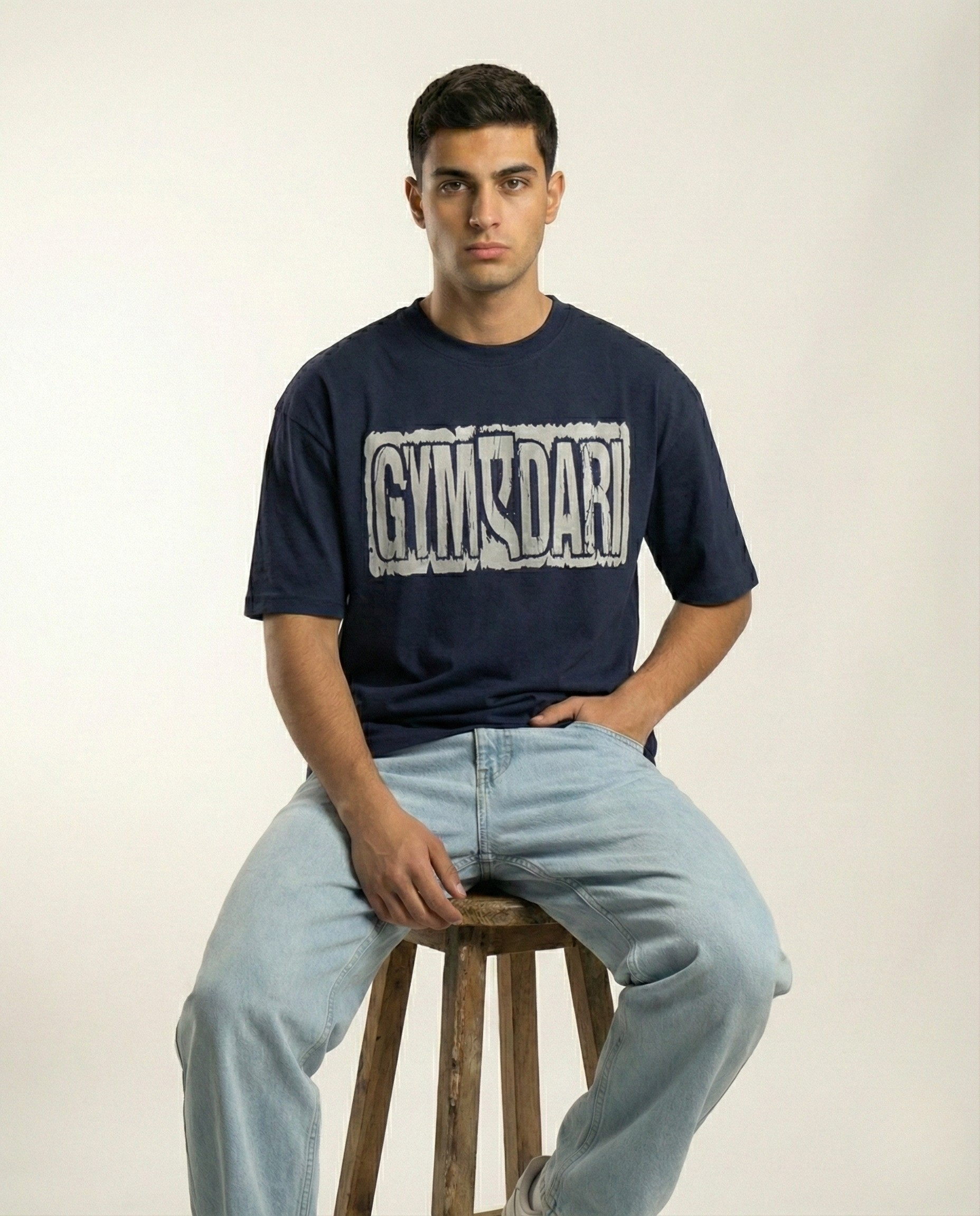 Gymdari Graphic Black Oversized T-shirt for Men