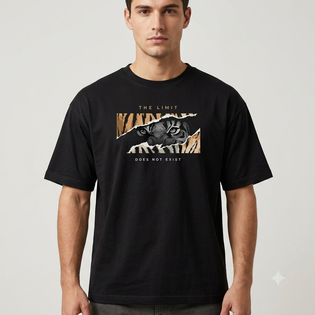 Black Tiger Graphic Oversized Streetwear T-Shirt