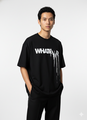 Men's Black "Whatever" Oversized Graphic T-Shirt