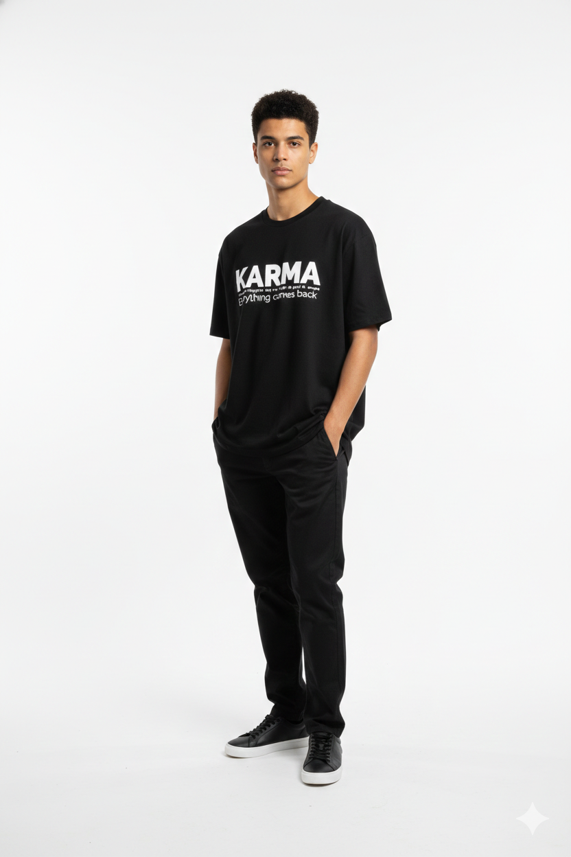 Karma Oversized Graphic T-Shirt
