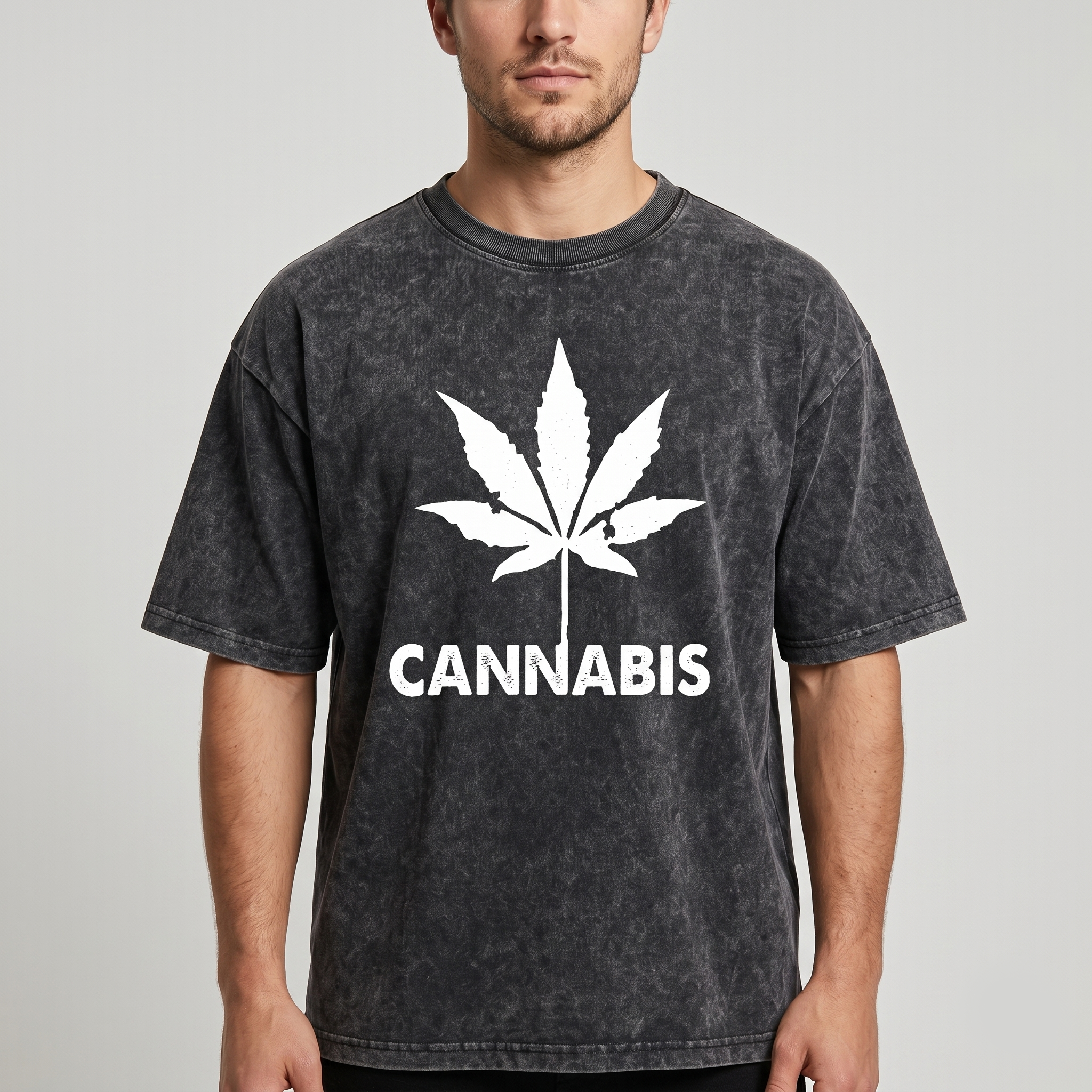 Men's Dark Grey Monster Graphic Oversized T-Shirt
