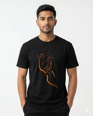 Lord Rama Minimalist Saffron Graphic  T-Shirt