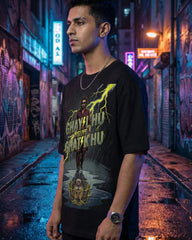 Ghayal Hu Ghatak Hu Oversized Graphic T-Shirt Black PEPZ