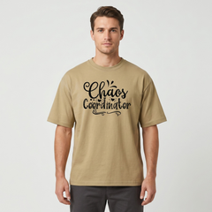 Men's Beige Chaos Coordinator Graphic T-Shirt