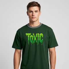 Men's Dark Green TOXIC Graphic T-Shirt