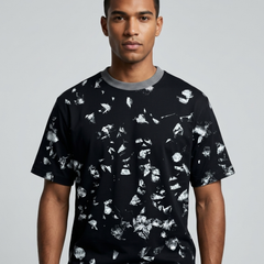 Men's Black Abstract Shattered Print T-Shirt