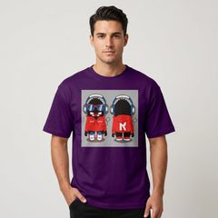 Men's Purple Monster Headphones Graphic T-Shirt