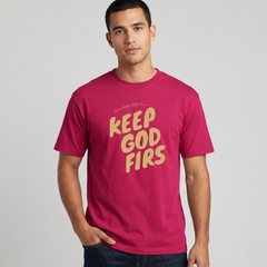 Beige Just Brew It Graphic Oversized T-Shirt