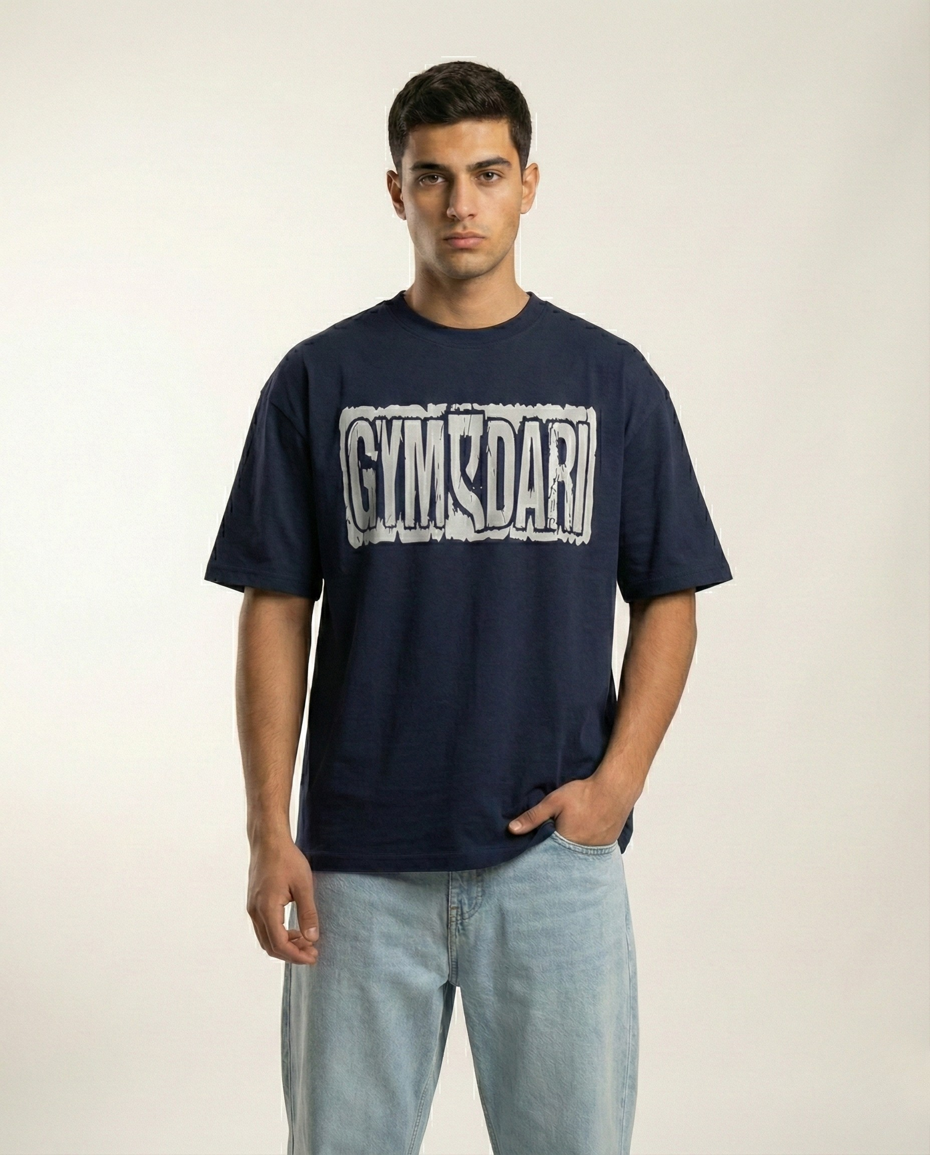 Gymdari Graphic Black Oversized T-shirt for Men