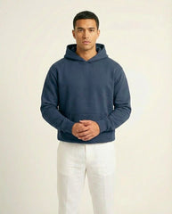 : Navy Blue Astronaut Graphic Back Print Streetwear Hoodie