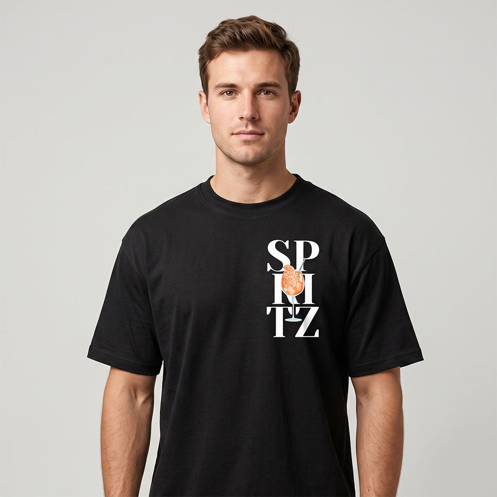 Black Spritz Graphic Oversized T-Shirt