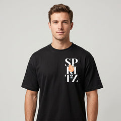 Black Spritz Graphic Oversized T-Shirt