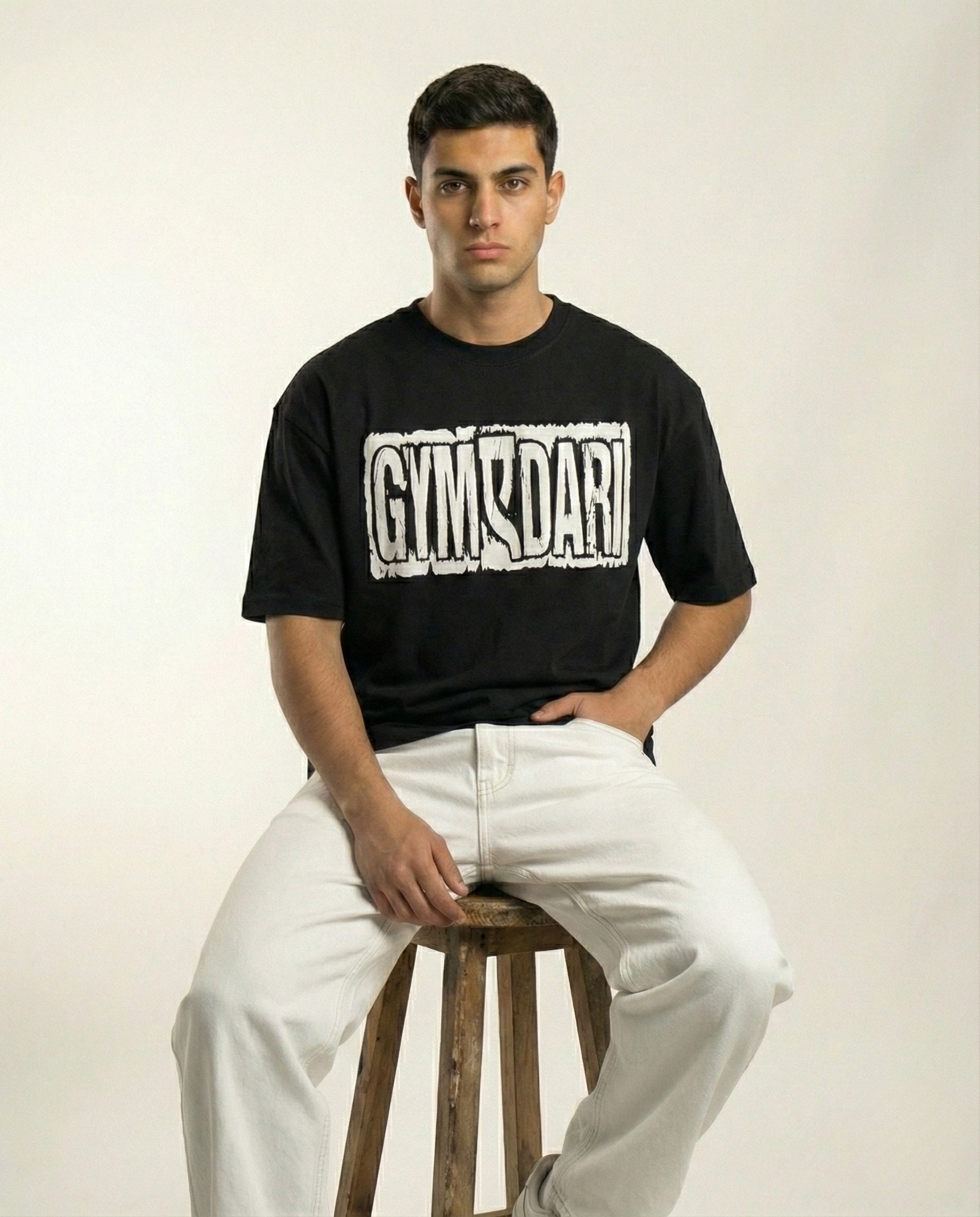 Gymdari Graphic Black Oversized T-shirt for Men Secondary image