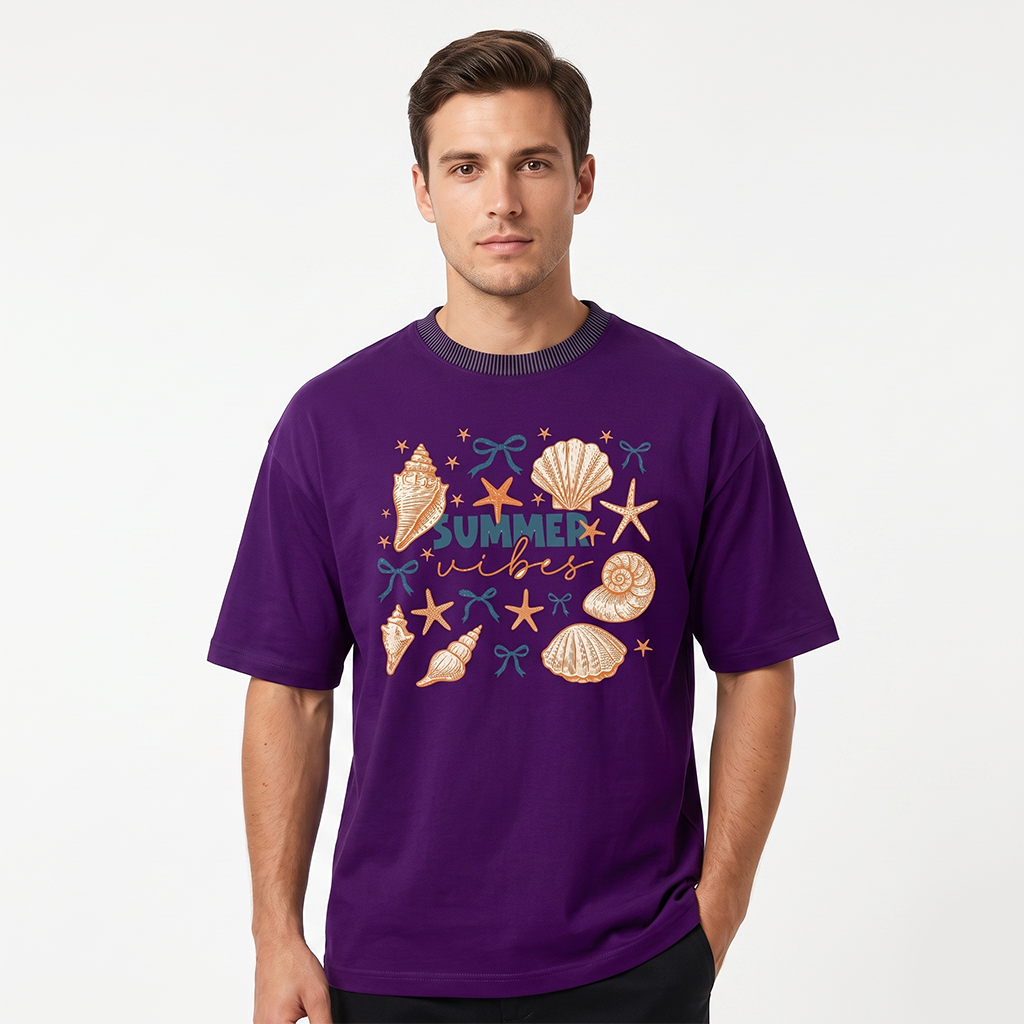 Dark Purple Summer Vibes Oversized T-Shirt