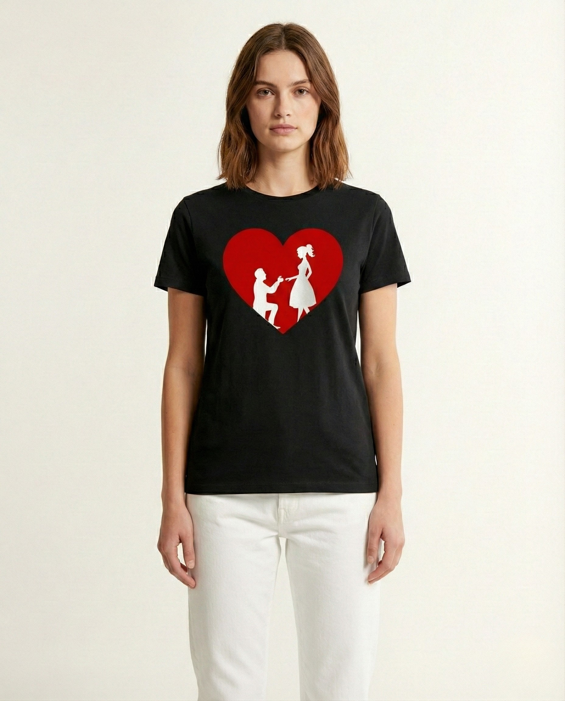 White Proposal Graphic Print T-Shirt for  - Regular Fit