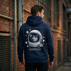 : Navy Blue Astronaut Graphic Back Print Streetwear Hoodie - PEPZ