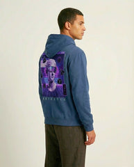 Men's Navy Blue Casual Fleece Hoodie - Regular Fit