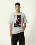 Beige Race Week F1 Graphic Oversized T-Shirt