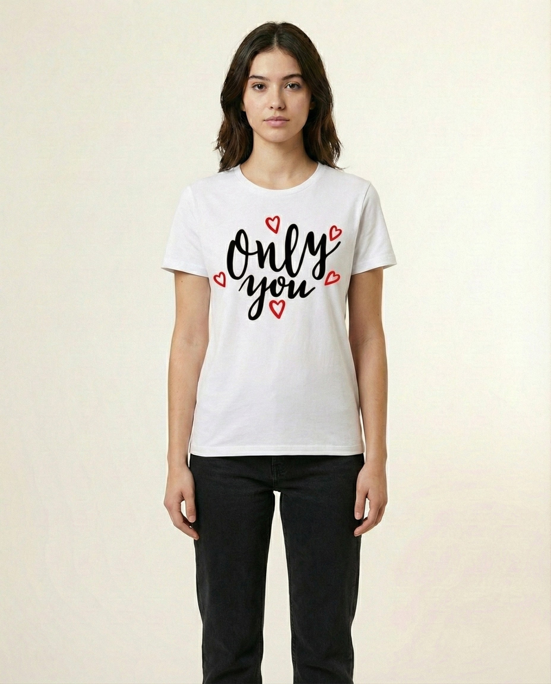 Only You Graphic Printed White Unisex Cotton T-Shirt