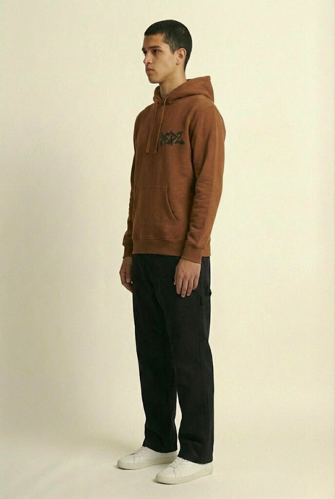 PEPZ Men's Brown Streetwear Over-Sized Hoodie Secondary image
