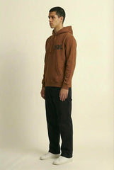 PEPZ Men's Brown Streetwear Over-Sized Hoodie