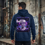 Men's Navy Blue Casual Fleece Hoodie - Regular Fit - PEPZ