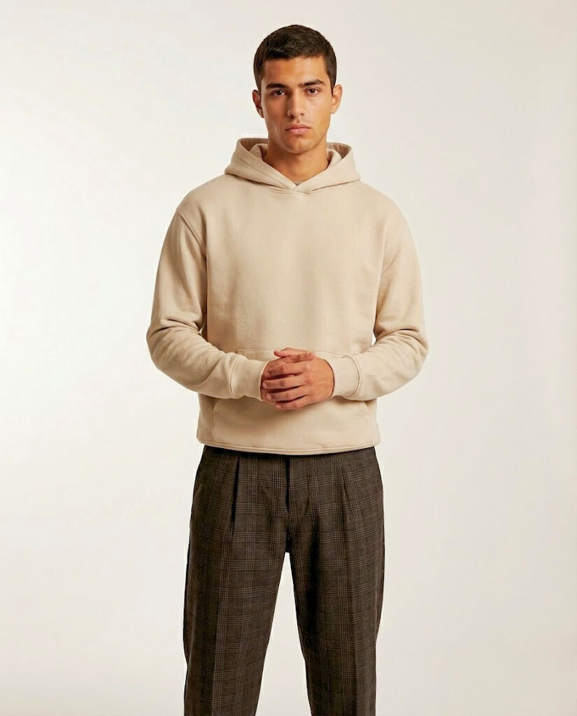 The Lone Wolf Howl Back Print Over-Sized Hoodie - Heather Grey