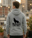 The Lone Wolf Howl Back Print Over-Sized Hoodie - Heather Grey - PEPZ