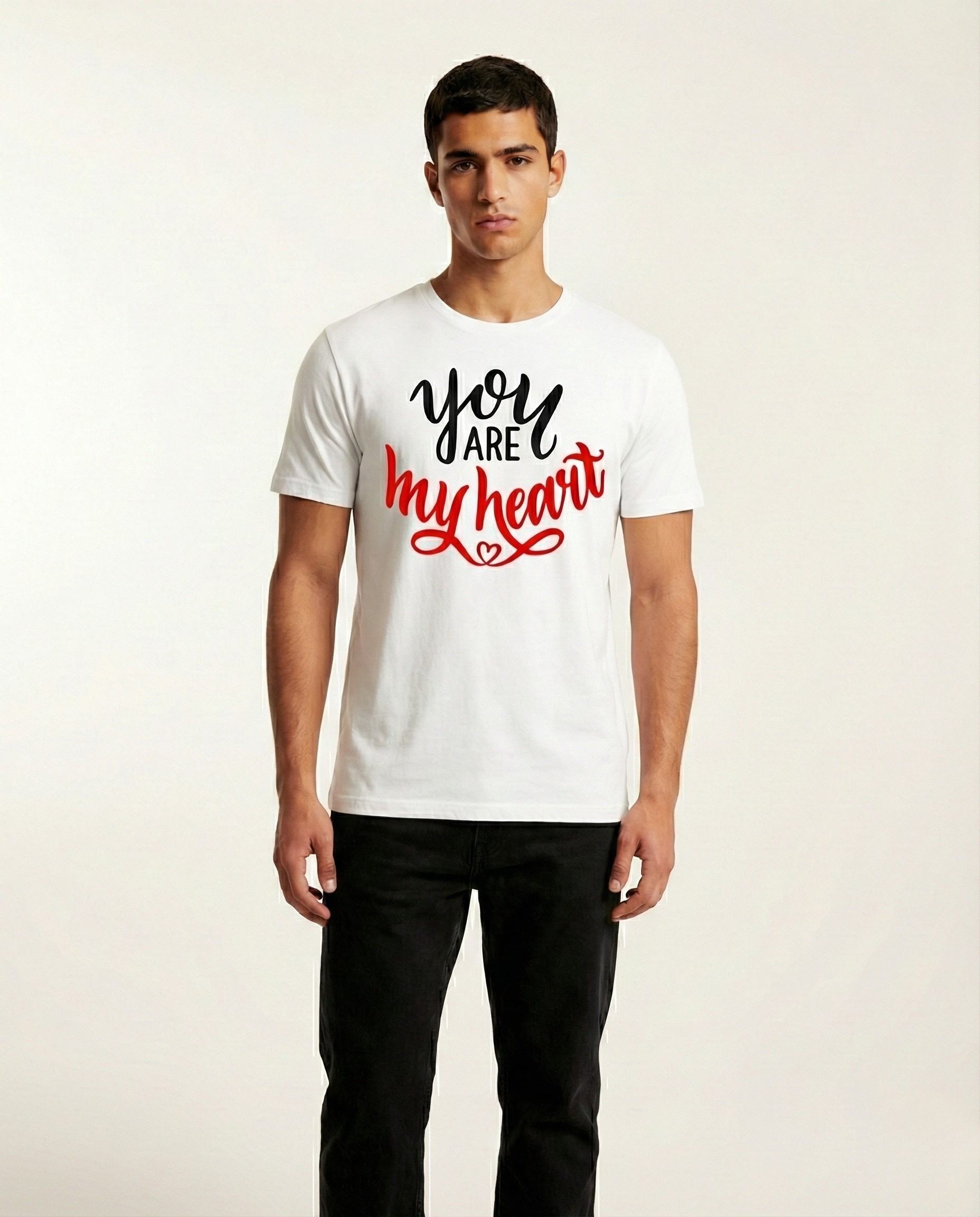 You Are My Heart Unisex Graphic White T-Shirt | Premium Cotton Round Neck Main image