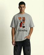 The Art of Defending Black Oversized Graphic Tee