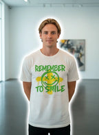Remember To Smile Off-White Graphic Streetwear T-Shirt - PEPZ